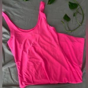 Neon pink mini dress